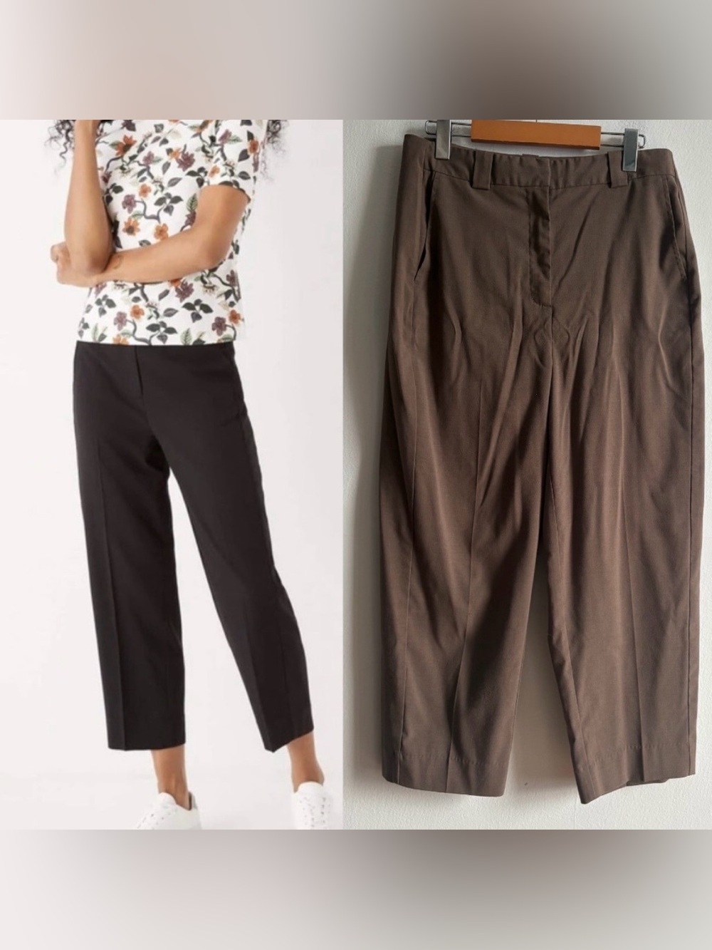 Frank & Oak Sz 10 Alice Straight Ankle Kaki Tailored Relaxed Pants